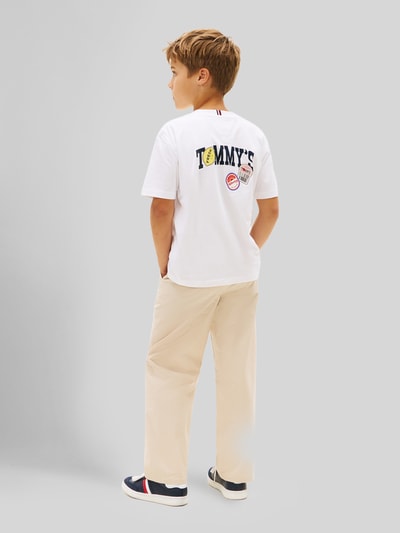 Tommy Hilfiger Teens Regular Fit T-Shirt aus reiner Baumwolle Weiss 5
