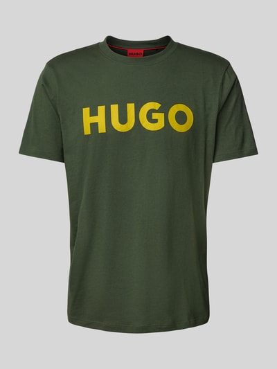HUGO T-Shirt mit Label-Print Modell 'DULIVIO' Dunkelgruen 2