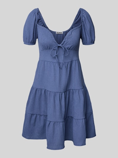 Review Mini-jurk in laagjeslook Rookblauw - 2