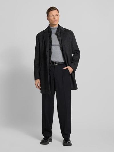 bugatti Lange jas met inzet en reverskraag Antraciet - 1