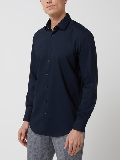 Jake*s Slim fit zakelijk overhemd met stretch  Marineblauw - 4