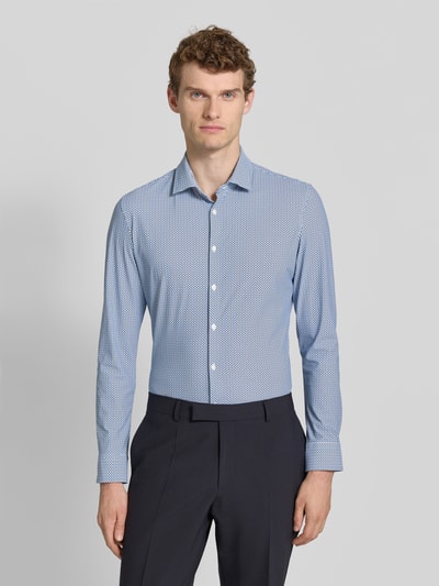 Jake*s Super slim fit zakelijk overhemd met kentkraag Bleu - 4