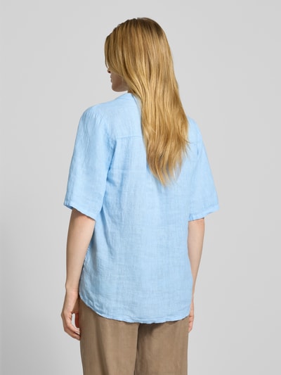 ZABAIONE Loose Fit Blusenshirt aus reinem Leinen Blau Melange 5