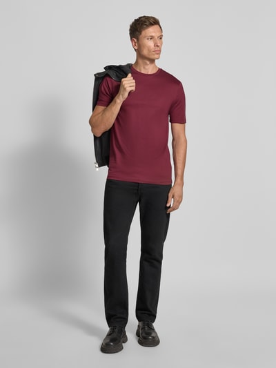 HUGO Slim fit T-shirt van puur katoen, model 'DIMERSTEE' Bordeaux - 1