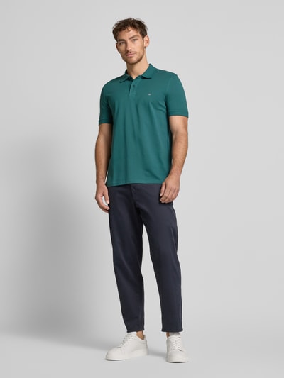 Christian Berg Men Koszulka polo z wyhaftowanym logo Metaliczny zielony 1