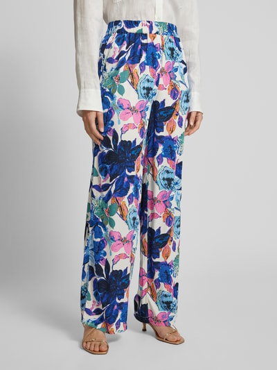 YAS Spodnie materiałowe z wiskozy z kwiatowym wzorem model ‘ALARA’ Fioletowy 4