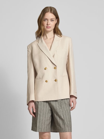 Tommy Hilfiger Regular Fit Blazer mit Leinen-Anteil Beige 4