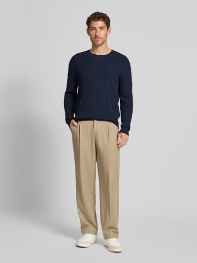 CK Calvin Klein Relaxed Fit Pullover in Strick-Optik Modell 'Texture' Marine 1