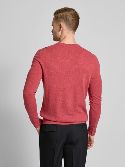 Christian Berg Men Wollpullover mit V-Ausschnitt und Kaschmir-Anteil Metallic Rosa Melange 5