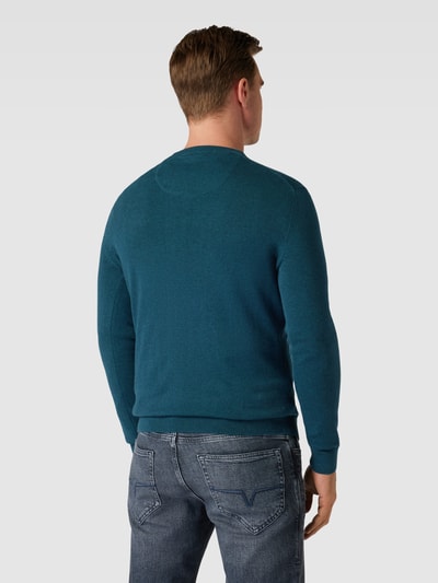 Tom Tailor Strickpullover mit Label-Stitching Petrol 5