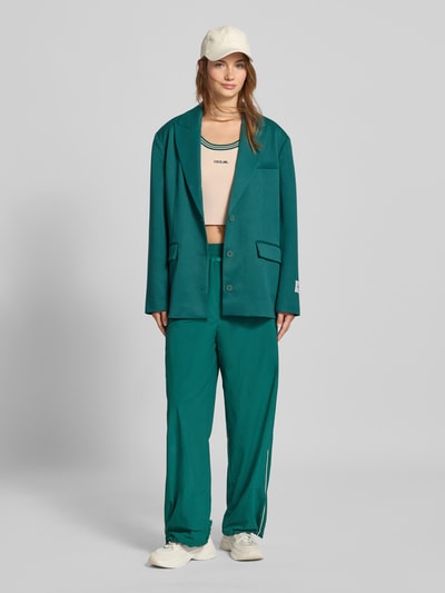 Karo Kauer Cropped Tanktop mit Label-Stitching Weiss 1