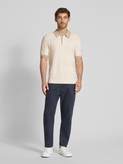 Scotch & Soda Regular fit poloshirt met structuurmotief Offwhite - 1