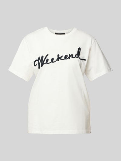 Weekend Max Mara T-Shirt mit Label-Stitching Modell 'OLGA' Weiss 2