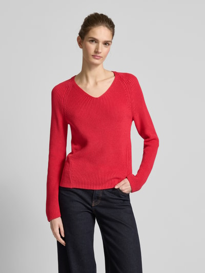 BOSS Orange Gebreide pullover met boothals, model 'Fardin' Rood - 4