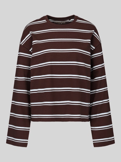 ONLY Relaxed Fit Langarmshirt aus reiner Baumwolle Modell 'FREJA' Schoko 2