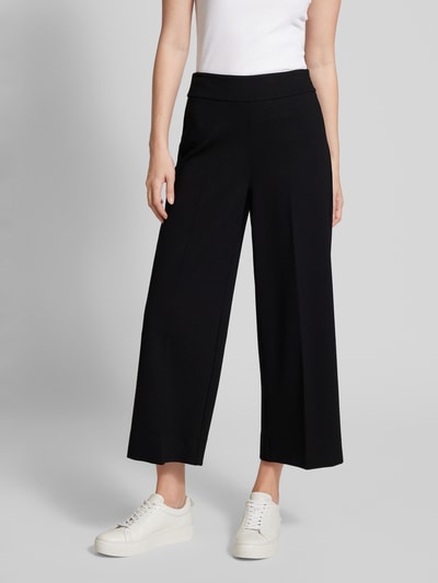 OPUS Wide leg stoffen broek met persplooien, model 'Misha city' Zwart - 4