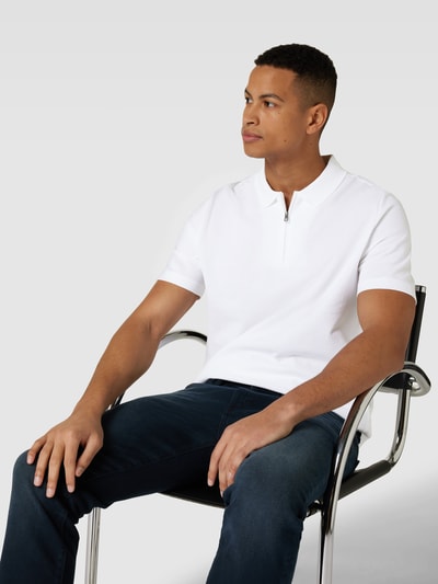 MAERZ Muenchen Poloshirt mit Reißverschluss Weiss 3