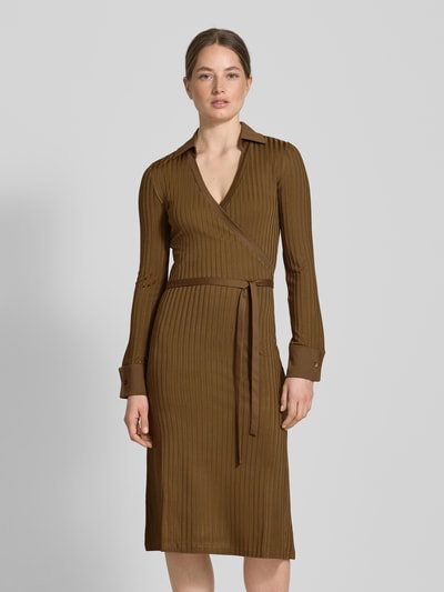 BOSS Midikleid in Wickel-Optik Modell 'Ellarie' Cognac 4