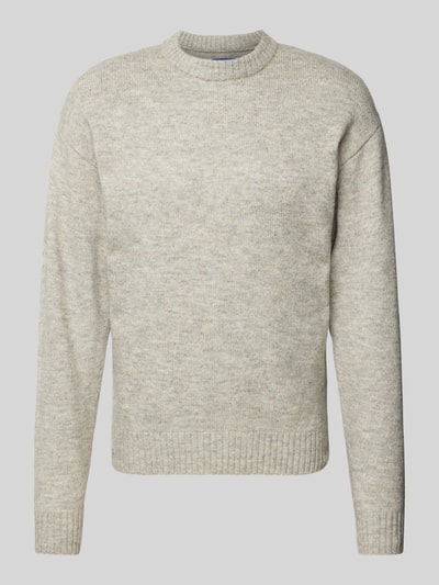 Jack & Jones Strickpullover mit gerippten Abschlüssen Modell 'OLLIE' Hellgrau Melange 2