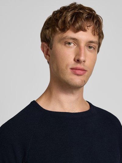 Blend Gebreide pullover met ronde hals, model 'DANTE' Donkerblauw - 3