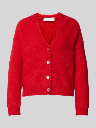 Rich & Royal Strickjacke mit V-Ausschnitt und Knopfleiste Rot 2