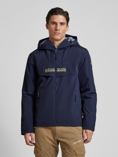 Napapijri Jack met labelpatch, model 'RAINFOREST' Marineblauw - 4