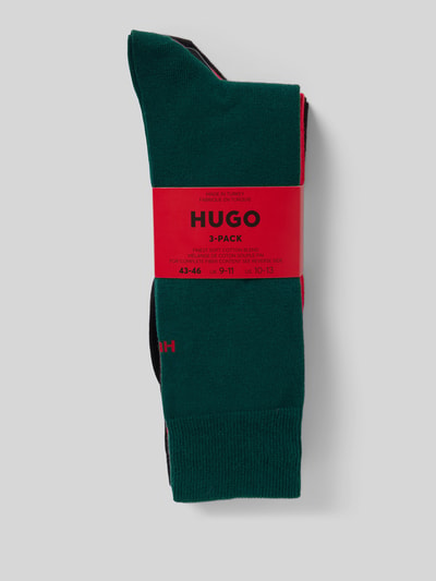 HUGO Socken mit Label-Stitching im 3er-Pack Dunkelgruen 3