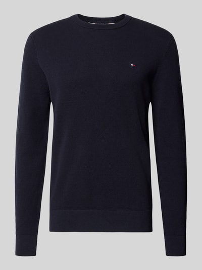 Tommy Hilfiger Regular Fit Pullover aus reiner Baumwolle Marine 1