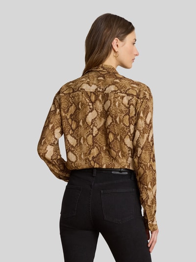 Lauren Ralph Lauren Bluzka z długim rękawem o kroju regular fit z szyfonu Camel 5