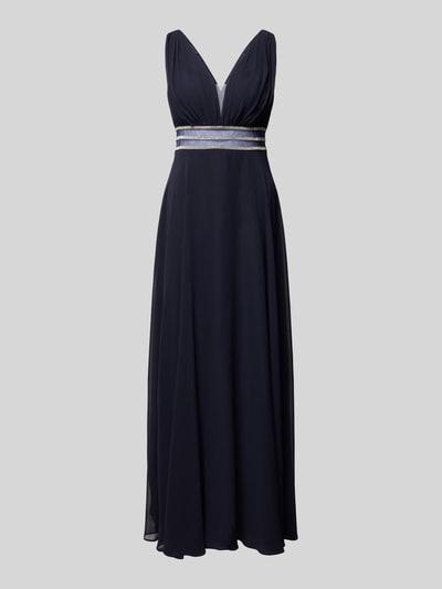 Jake*s Cocktail Abendkleid mit Taillenband und Ziersteinbesatz Marine Melange 2