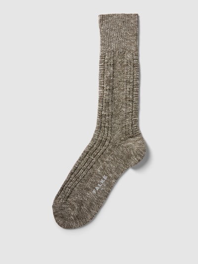 Falke Socken in melierter Optik Modell 'Pile' Khaki Melange 1