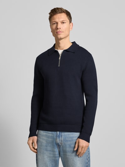 SELECTED HOMME Regular fit gebreide pullover van biologisch katoen, model 'DANE' Marineblauw - 4