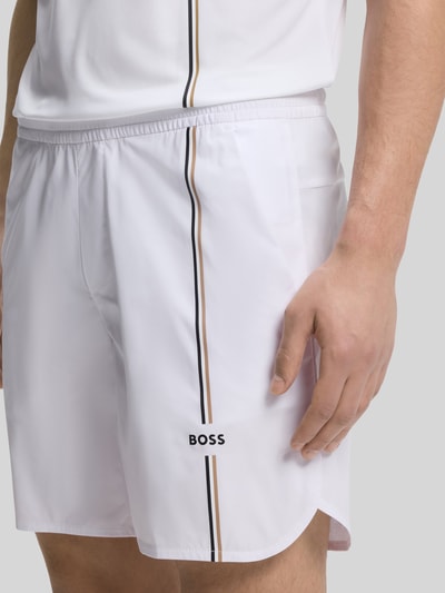 BOSS Green Regular Fit Sportshorts mit Logo-Details Modell 'SH_TOC GAME 8 INCH' Weiss 3