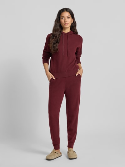 Jake*s Casual Hoodie aus Kaschmir Aubergine 1