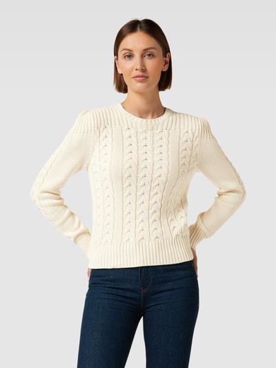 Lauren Ralph Lauren Strickpullover mit Zopfmuster Modell 'RACHANA' Offwhite 4