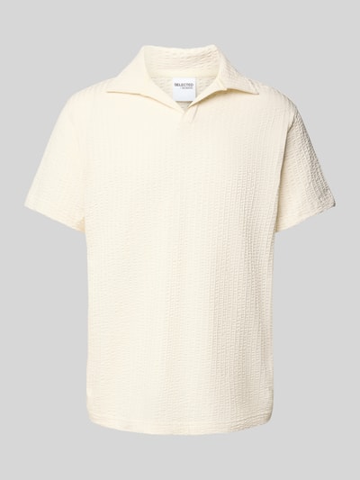 SELECTED HOMME Regular fit poloshirt van katoenmix Offwhite - 2