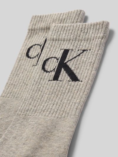 Calvin Klein Jeans Socken mit Label-Print im 2er-Pack Mittelgrau Melange 2
