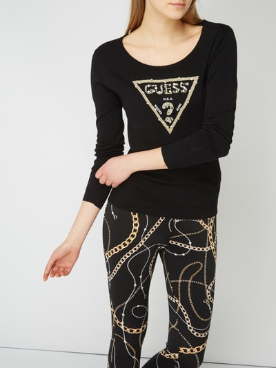 Guess Pullover mit strukturiertem Logo (black) online kaufen