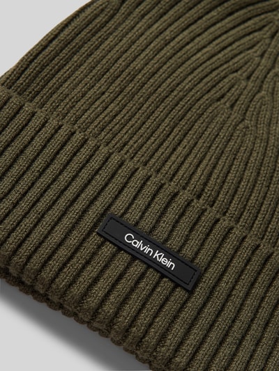 CK Calvin Klein Mütze mit Label-Patch Modell 'Essential' Oliv 2