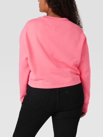 Tommy Jeans Curve PLUS SIZE sweatshirt met labelstitching, model 'TOMMY SIGNATURE' Roze - 5