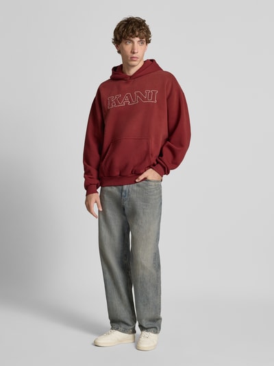 KARL KANI Regular Fit Hoodie mit Logo-Stitching Modell 'Retro' Rot 1