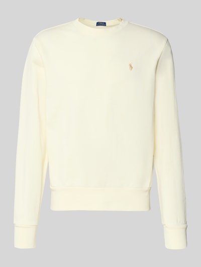 Produktfoto, Relaxed Fit Sweatshirt aus reiner Baumwolle von Polo Ralph Lauren in Unifarbe mit Logo-Detail, gerippte Abschlüsse, Rundhals.