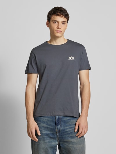 Alpha Industries T-shirt met labelprint Donkergrijs - 4