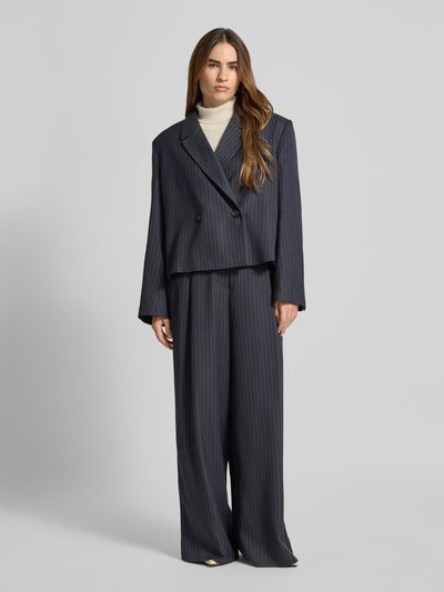 Essentiel Antwerp Wide leg bandplooibroek met viscose, model 'INVEST' Marineblauw - 1