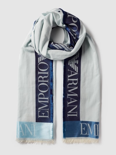 Emporio Armani Schal mit Label-Schriftzügen Bleu 2