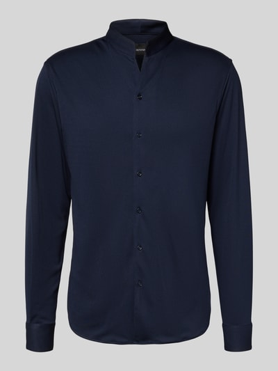 Emporio Armani Slim Fit Freizeithemd mit Stehkragen Marine 2