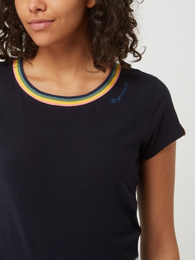 Ragwear T-shirt z detalami z logo model ‘Bohem’ Granatowy 3
