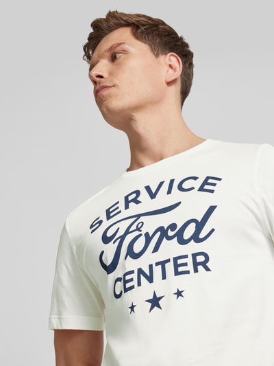 s.Oliver RED LABEL Regular Fit T-Shirt aus reiner Baumwolle mit Ford®-Print Weiss 3