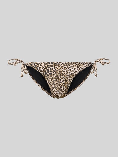 Produktfoto, Bikini-Slip mit seitlicher Schnürung von Jake*s Casual, Material-Mix mit Stretch-Anteil, Allover-Look in Leopardenmuster, körpernahe Passform