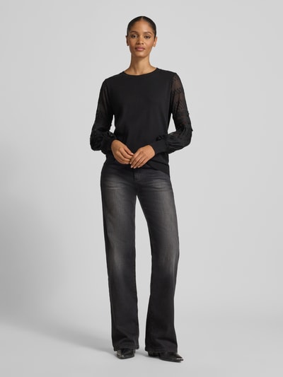 Apricot Gebreide pullover met ribboorden Zwart - 1